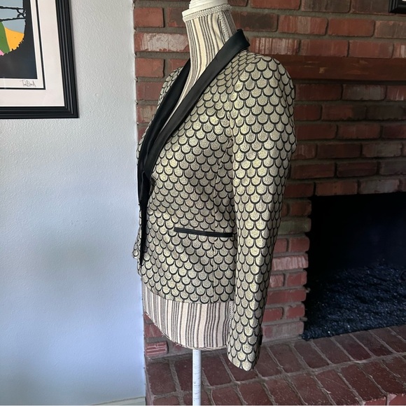 Juicy Coture Palladium Brocade Metallic Blazer in Gold Sz 0 - Picture 5 of 12
